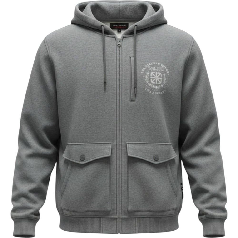Seventh Letter Will Rise Dynasty Full Zip Sweatshirt Mens 2XL Gray Streetwear